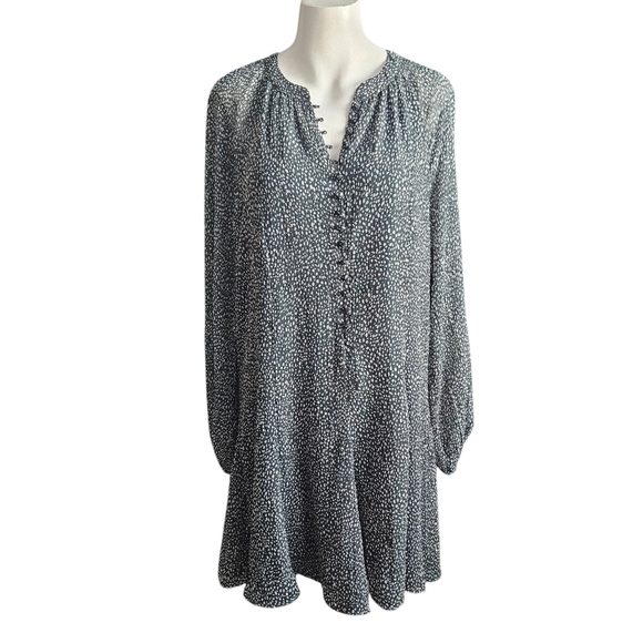 Joie Dresses & Skirts - Joie Balloon Sleeve Mini Dress Size LG Green Animal Print Chiffon Retro 90s NWT